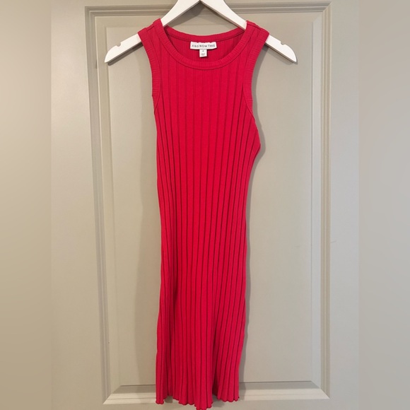 And Now This Dresses & Skirts - Vibrant Fuchsia /Red   Ribbed  Tank Dress